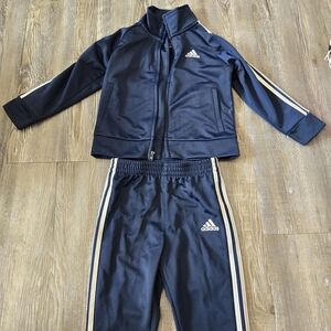 Adidas Navy Tracksuit with White Stripes